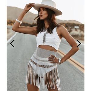 Rhinestone fringe skirt/belt